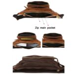 6364 Hombres Casual Messenger Chest Bag Retro Leather Multifuncional Riñonera, 6364 Cofffee, 6364 Brown - Imagen 4