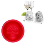 Caja de hielo de cocina, molde de hielo de bola de hielo de whisky creativo con entramado de hielo de calavera de silicona de calidad alimentaria, Cat Paw Shape(Red)
