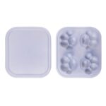 Caja de hielo de silicona creativa con forma de pata de gato para el hogar, molde para cubitos de hielo, caja de complemento alimenticio DIY para Hockey sobre hielo con tapa, Cat Paw Shape(Lilac Purple)