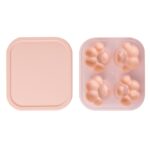 Caja de hielo de silicona creativa con forma de pata de gato para el hogar, molde para cubitos de hielo, caja de complemento alimenticio DIY para Hockey sobre hielo con tapa, Cat Paw Shape(Shrimp Red)