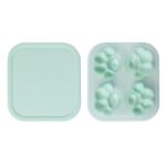 Caja de hielo de silicona creativa con forma de pata de gato para el hogar, molde para cubitos de hielo, caja de complemento alimenticio DIY para Hockey sobre hielo con tapa, Cat Paw Shape(Vegetation Green)