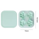 Caja de hielo de silicona creativa con forma de pata de gato para el hogar, molde para cubitos de hielo, caja de complemento alimenticio DIY para Hockey sobre hielo con tapa, Cat Paw Shape(Vegetation Green) - Imagen 2