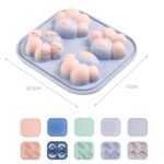 Caja de hielo de silicona creativa con forma de pata de gato para el hogar, molde para cubitos de hielo, caja de complemento alimenticio DIY para Hockey sobre hielo con tapa, Cat Paw Shape(Vegetation Green) - Imagen 3