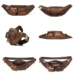 6375 Bolso de pecho informal para hombre Bolso de cintura para teléfono móvil cruzado de cuero - Imagen 2