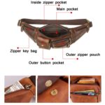 6375 Bolso de pecho informal para hombre Bolso de cintura para teléfono móvil cruzado de cuero - Imagen 4
