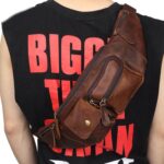 6375 Bolso de pecho informal para hombre Bolso de cintura para teléfono móvil cruzado de cuero - Imagen 5