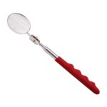 3 uds espejo de detección de reparación de automóviles espejo telescópico plegable Universal espejo de inspección de chasis de soldadura, Red Handle 50mm