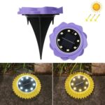 2 PCS 8 LED Pétalos solares Lámpara enterrada Luz de césped de jardín impermeable, Especificación:, Purple Lily (Warm Light)