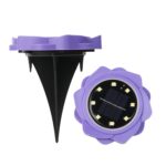 2 PCS 8 LED Pétalos solares Lámpara enterrada Luz de césped de jardín impermeable, Especificación:, Purple Lily (Warm Light) - Imagen 2