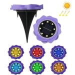 2 PCS 8 LED Pétalos solares Lámpara enterrada Luz de césped de jardín impermeable, Especificación:, Purple Lily (Colorful Light)