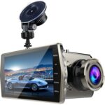 Grabadora de conducción de video delantera y trasera de visión nocturna de doble lente HD 1080P de 4 pulgadas, 1080P