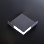 Adornos de placa de fondo de fotografía de accesorios de fotografía geométrica de acrílico transparente, 2 PCS Square 8x8x1.5cm