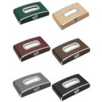 Caja de pañuelos para reloj de automóvil Caja de toallas de papel para mesa de instrumentos de vehículos multifunción, estilo:, With Clock (Black) - Imagen 2