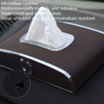 Caja de pañuelos para reloj de automóvil Caja de toallas de papel para mesa de instrumentos de vehículos multifunción, estilo:, With Clock (Black) - Imagen 3