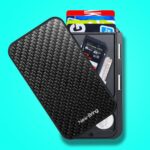 New-Bring Metal Card Holder RFID Antirrobo Magnético Cambio automático Tarjeta de visita Sase Cartera impermeable, Carbon Fiber