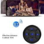 Control remoto del teléfono móvil del coche Botón multimedia inalámbrico Bluetooth Control remoto Reproducción de música Selfie, Black With Buckle - Imagen 5