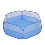 Valla para mascotas pequeña doblada Juego de entrenamiento al aire libre Tienda de animales pequeños para gatear, Especificación:, With Side Cloth (Blue)