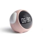 Despertador Cmart de dibujos animados para dormitorio de niños, lámpara LED de noche, reloj Digital electrónico de carga, Pink (Expression Version)