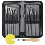 Pincel de pintura acrílica 17 en 1, pincel de pintura de acuarela de lana de nailon multiusos, Material de pintura artística, bolsa de pintura de lienzo Qith, 17 in 1 - Imagen 2