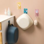 Gancho de lavabo no perforado para baño doméstico JM028, 5 uds., tabla de cortar de cocina, estante de almacenamiento colgante sin costuras, 5 PCS Reinfawn - Imagen 6