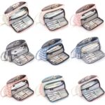 Angoo Estuche de lápices de gran capacidad Bolsa de papelería de lona linda, Black White In The Palm, Fairy Plaid, Pink, Ink, Moon White, Qingtian, Begonia, Scottish Plaid, Gentle Breeze, Daisy, Dawn, Cherry Pink, Blue Gray, Ink Painting, Blue Sea Lege... - Imagen 2