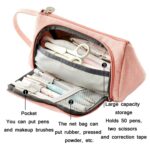 Angoo Estuche de lápices de gran capacidad Bolsa de papelería de lona linda, Black White In The Palm, Fairy Plaid, Pink, Ink, Moon White, Qingtian, Begonia, Scottish Plaid, Gentle Breeze, Daisy, Dawn, Cherry Pink, Blue Gray, Ink Painting, Blue Sea Lege... - Imagen 4