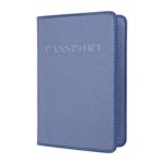 2 PCS MS101 Esmerilado PU Multi-Tarjeta Pasaporte Titular de la tarjeta de pasaporte de viaje en el extranjero, Blue