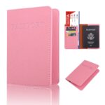 2 PCS MS101 Esmerilado PU Multi-Tarjeta Pasaporte Titular de la tarjeta de pasaporte de viaje en el extranjero, Pink - Imagen 2