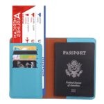 2 PCS MS101 Esmerilado PU Multi-Tarjeta Pasaporte Titular de la tarjeta de pasaporte de viaje en el extranjero, Sky Blue - Imagen 3