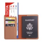 2 PCS MS101 Esmerilado PU Multi-Tarjeta Pasaporte Titular de la tarjeta de pasaporte de viaje en el extranjero, Dirty Yellow - Imagen 3