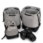 Baona impermeable Micro cámara SLR bolsa funda protectora bolsa con cordón, Large Gray - Imagen 2