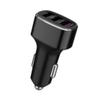 Cargador de carga rápida para coche con tres puertos USB para Huawei/para OPPO/VIVO/OnePlus y otra carga Flash, GT680 Black