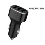 Cargador de carga rápida para coche con tres puertos USB para Huawei/para OPPO/VIVO/OnePlus y otra carga Flash, GT780 Black - Imagen 2