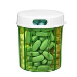 S-052 Pastillero de plástico transparente redondo Caja de almacenamiento