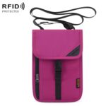 1062 Bolsa de pasaporte de viaje RFID multifunción Portadocumentos Cuello colgante Estuche protector de boletos, 1062 Rose Red