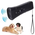 Linterna LED Ahuyentador de perros ultrasónico Entrenador de perros portátil, Double black