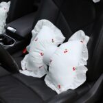 Almohada para la cabeza del coche con lazo, almohada para el cuello del asiento del coche, suministros cómodos para el coche de algodón, Cherry Lumbar Pillow