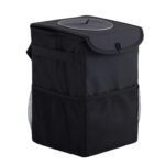 Con tapa Cubo de basura para coche Silla de coche plegable Cubo de basura trasero Caja impermeable, Tamaño:, 15 x 15 x 25cm