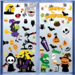 2 juegos SQ629 Halloween pegatinas electrostáticas para ventana decoración de fiesta ventana de vidrio pared pegatinas de doble cara, 20x30cm - Imagen 5