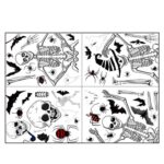 2 juegos SQ629 Halloween pegatinas electrostáticas para ventana decoración de fiesta ventana de vidrio pared pegatinas de doble cara, Halloween Skeleton