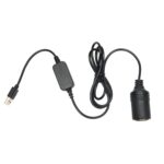 5V Gire 12V USB a encendedor de cigarrillos Cabeza hembra Conducción Grabadora Cable de alimentación móvil, 1m