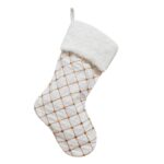 GM89719 Calcetines navideños con lentejuelas a cuadros Bolsa de dulces para regalo de vacaciones