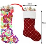 GM89719 Calcetines navideños con lentejuelas a cuadros Bolsa de dulces para regalo de vacaciones - Imagen 3