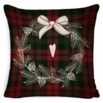 Funda de almohada de lino con decoración navideña de 3 piezas sin núcleo de almohada, 45 x 45cm
