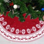 Falda de decoración inferior de árbol de Navidad de acrílico de punto, 90cm - Imagen 4