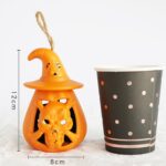 5 PCS Decoración de Halloween Linterna de calabaza Adornos luminosos LED Accesorios de diseño de lugar, Pumpkin Lantern - Imagen 3