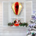 Decoración navideña Papá Noel Globo aerostático Tienda navideña Ambiente del hotel Decoración de techo, Santa Hot Air Balloon - Imagen 4