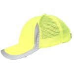 Gorra de béisbol de seguridad reflectante Gorra de malla de construcción transpirable para el sitio de construcción al aire libre, Fluorescent Yellow