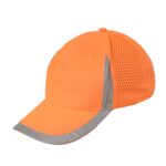 Gorra de béisbol de seguridad reflectante Gorra de malla de construcción transpirable para el sitio de construcción al aire libre, Fluorescent Orange