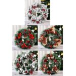 23cm Decoración navideña Guirnalda hecha a mano Guirnalda Puerta Colgando Accesorios para ventanas, Ordinary White Snow - Imagen 2